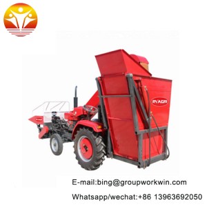 Tractor mounted small rice harvester