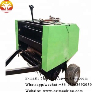 Small straw pickup and baling machine