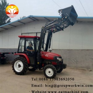 medium farm horsepower tractor, front loader and hoe, powerful engine