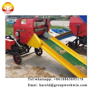 Silage rice straw round baler and wrapper machine