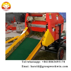 Silage rice straw round baler and wrapper machine