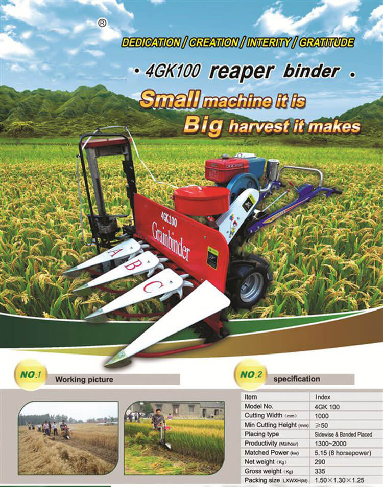 Rice Reaper Binder Machine 